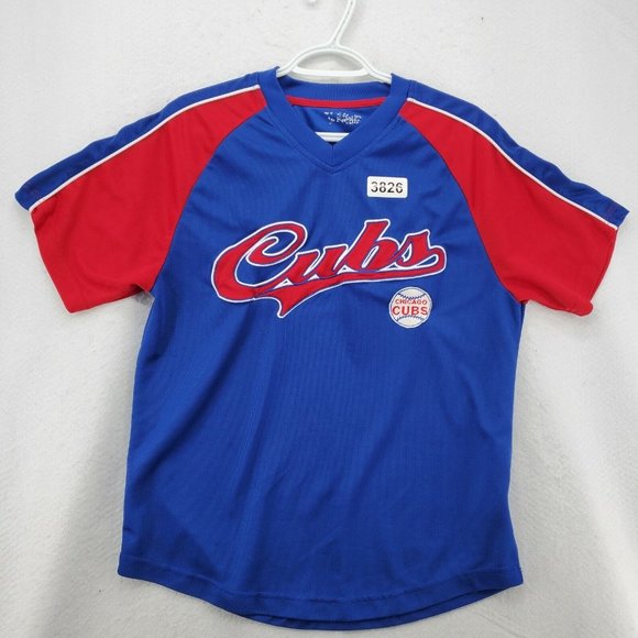 CHICAGO CUBS Shirt Women’s Embroidered Short Sleeve Red/Blue MLB Large - Picture 3 of 10